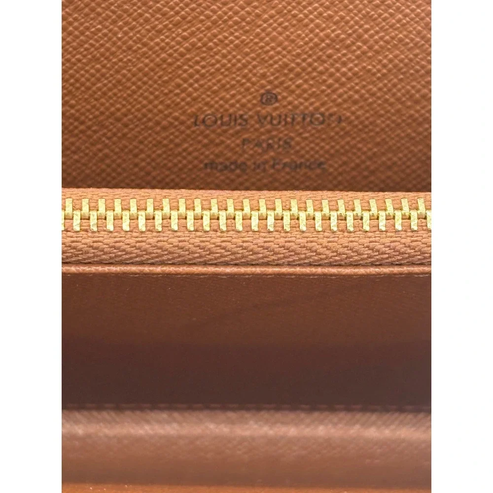 Louis Vuitton Zippy Organizer Unisex Brown Monogram Double Zip Wallet